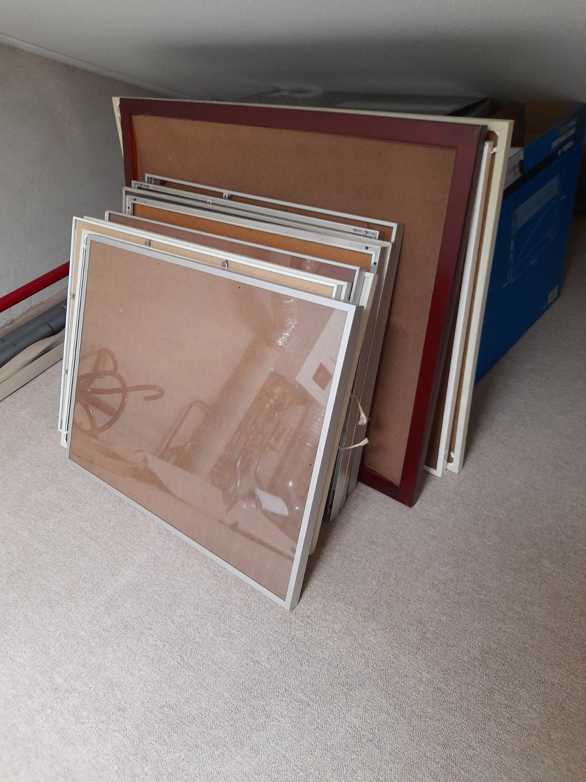 Diverse lijsten, spieramen en papierberging, Gebruikt, Schilderijlijst, Ophalen of Verzenden, Met glas