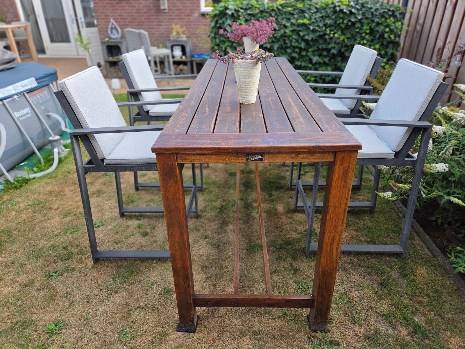 Kees smit bar set hoge  tafel rough en 4 stoelen, Ophalen of Verzenden, Zo goed als nieuw, Rechthoekig