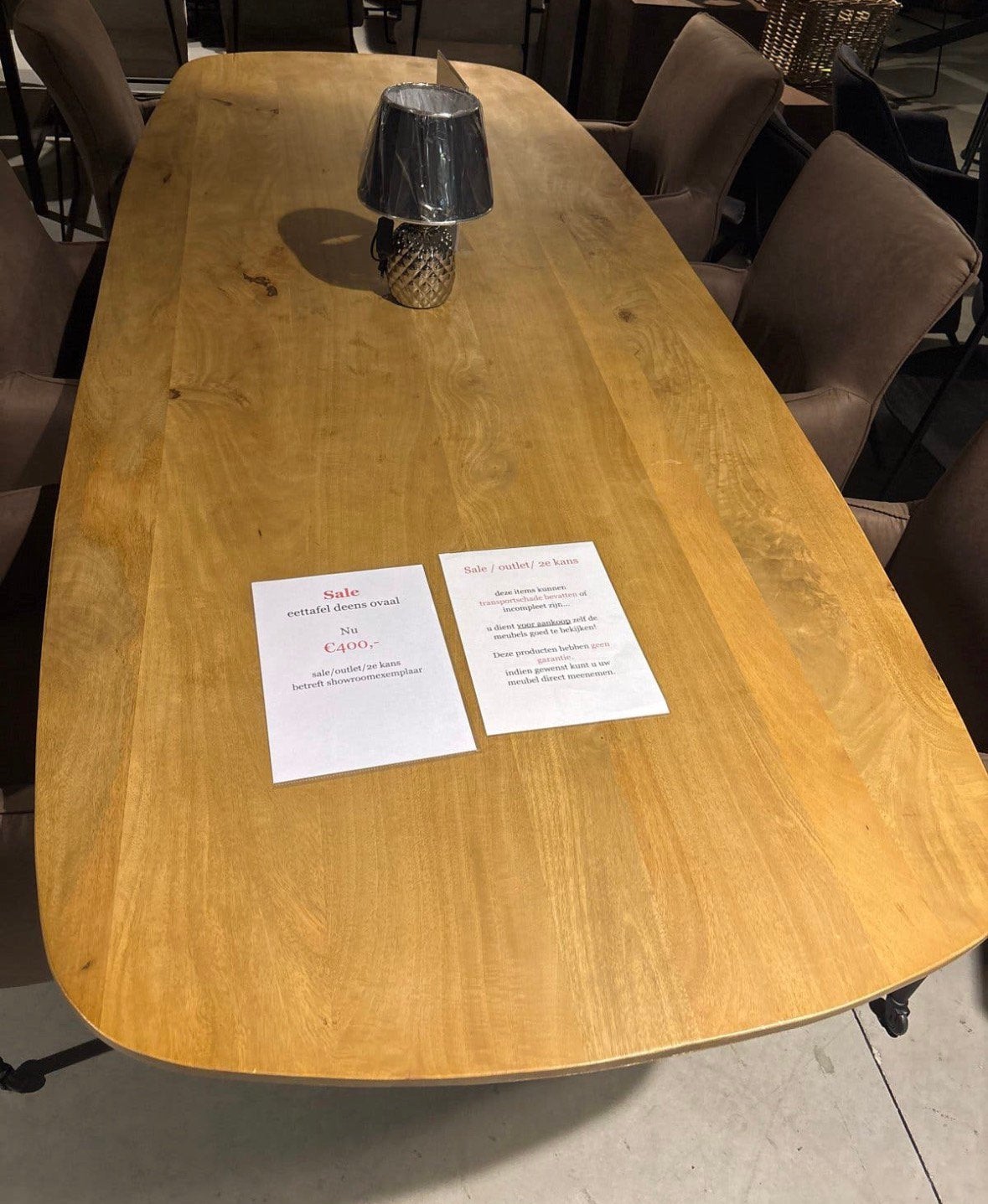 Eettafel van mangohout (Deensovaal ), Huis en Inrichting, Ophalen of Verzenden, Nieuw, Ovaal