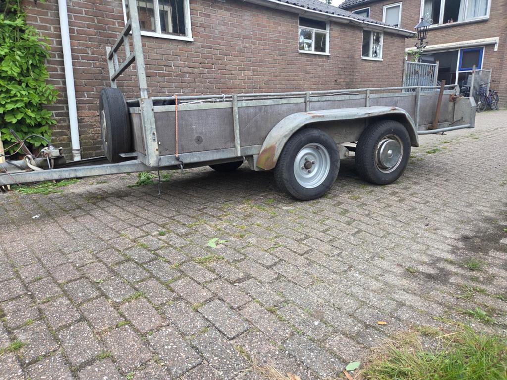 Robuuste Pijnaappel Twello aanhangwagen met dubbele as, Ophalen of Verzenden, Gebruikt