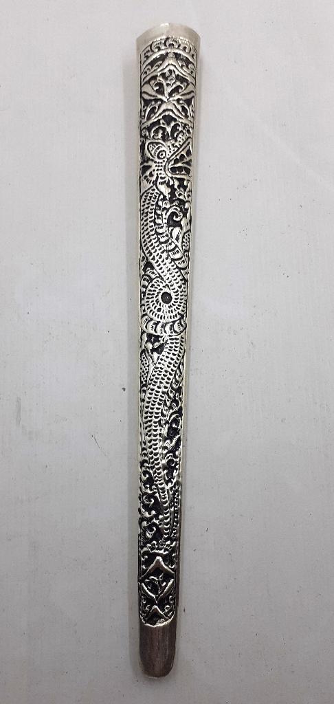 Zilverkleurige Pendok Tatahan Naga Yogyakarta – Keris PNY02, Antiek en Kunst, Verzenden