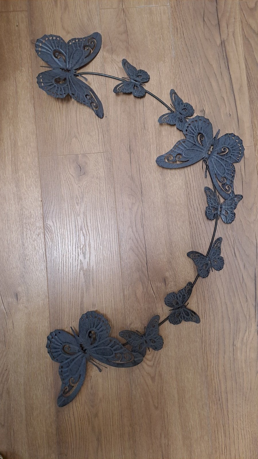 Wanddecoratie vlinders - Metaal - grijs, Ophalen, Metaal, Gebruikt, Decoratieobject