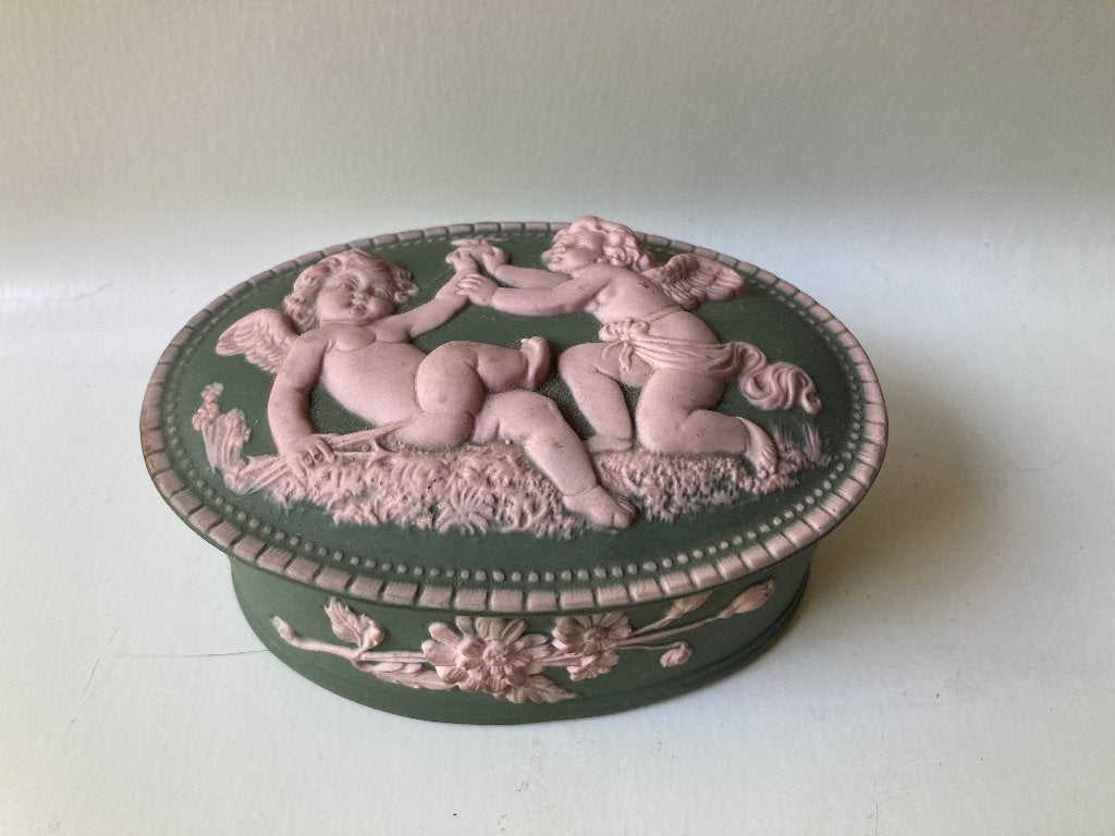 Duits jasperware doosje met kinderen Wedgwood, Antiek en Kunst, Ophalen of Verzenden