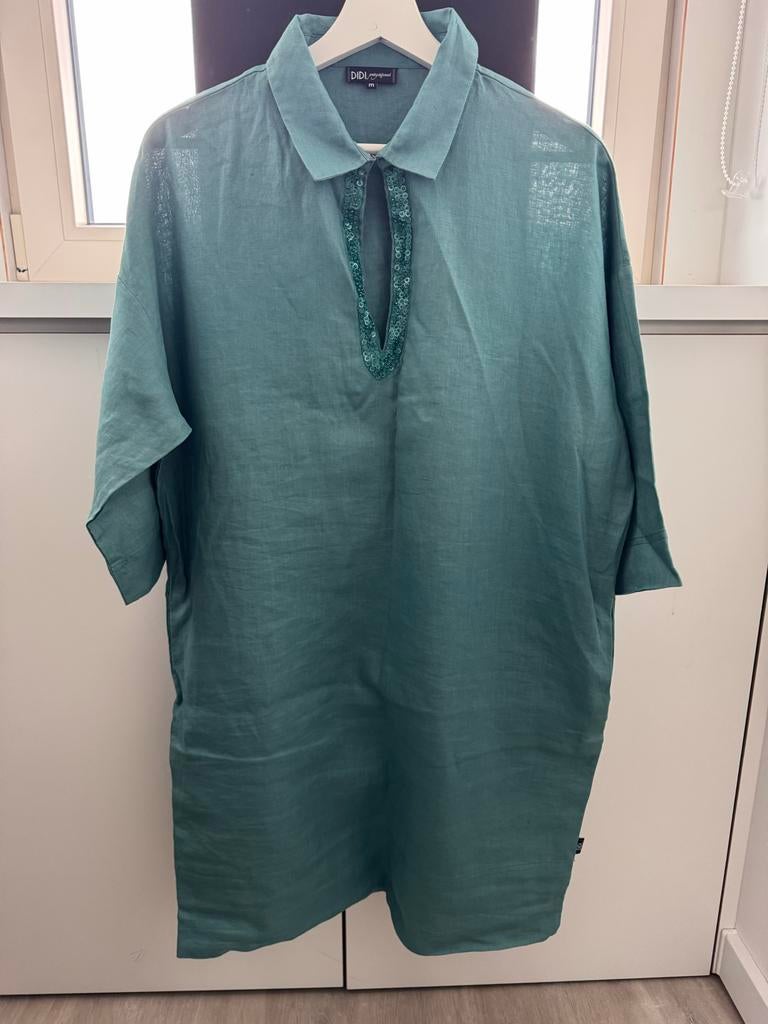Mooie linnen blouse van Didi - Maat M, Kleding | Dames, Ophalen of Verzenden, Zo goed als nieuw, Maat 38/40 (M), Groen