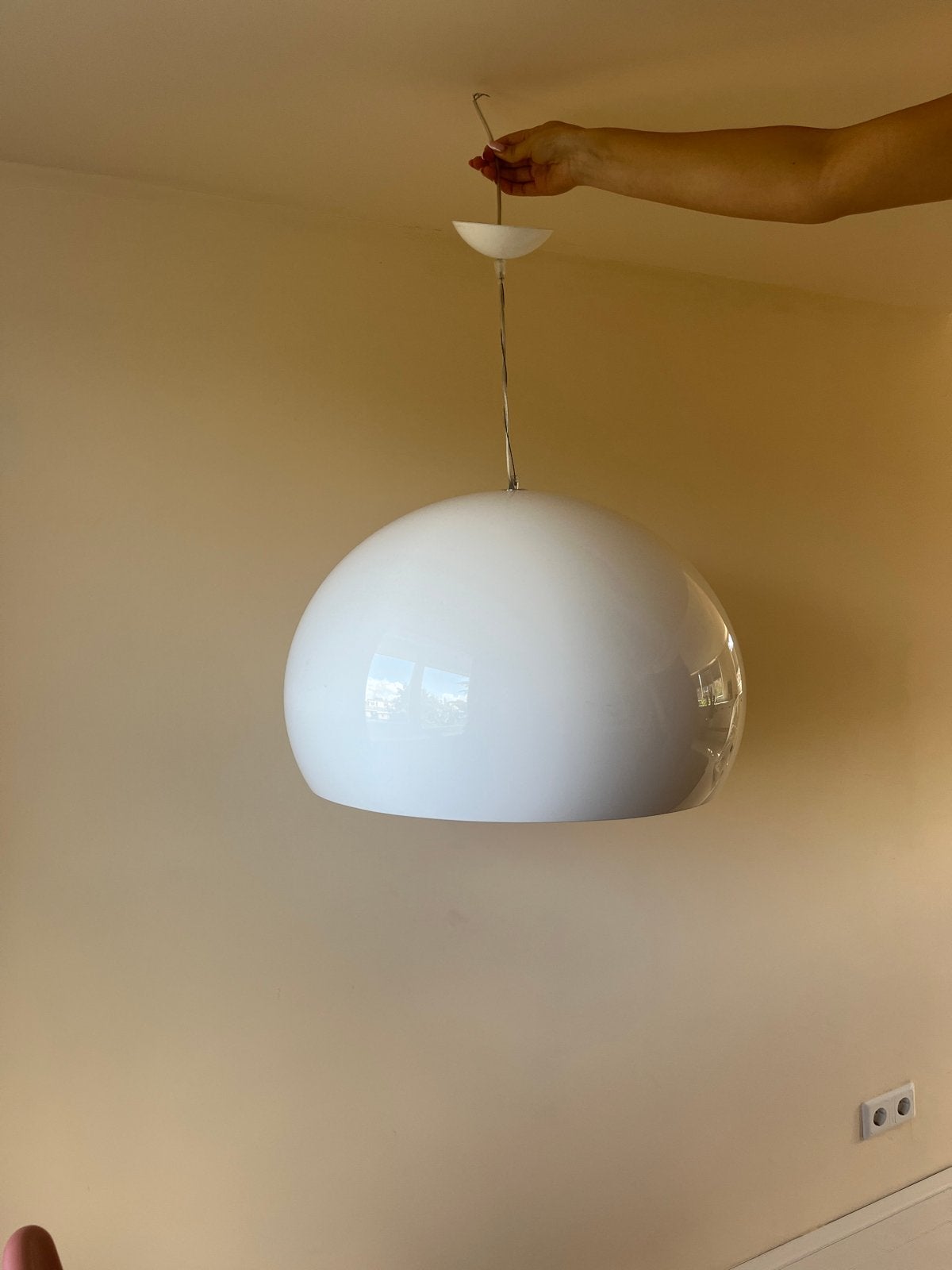 Kartell Fly hanglamp - Wit - E27 fitting, Ophalen, Zo goed als nieuw, Kunststof, E27 (groot)