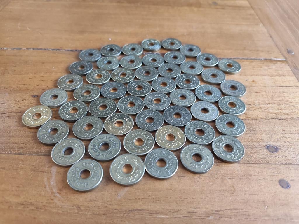 52 Shell muntjes - Vintage verzamelobjecten, Postzegels en Munten, Munten | Nederland, Ophalen, Overige waardes, Setje