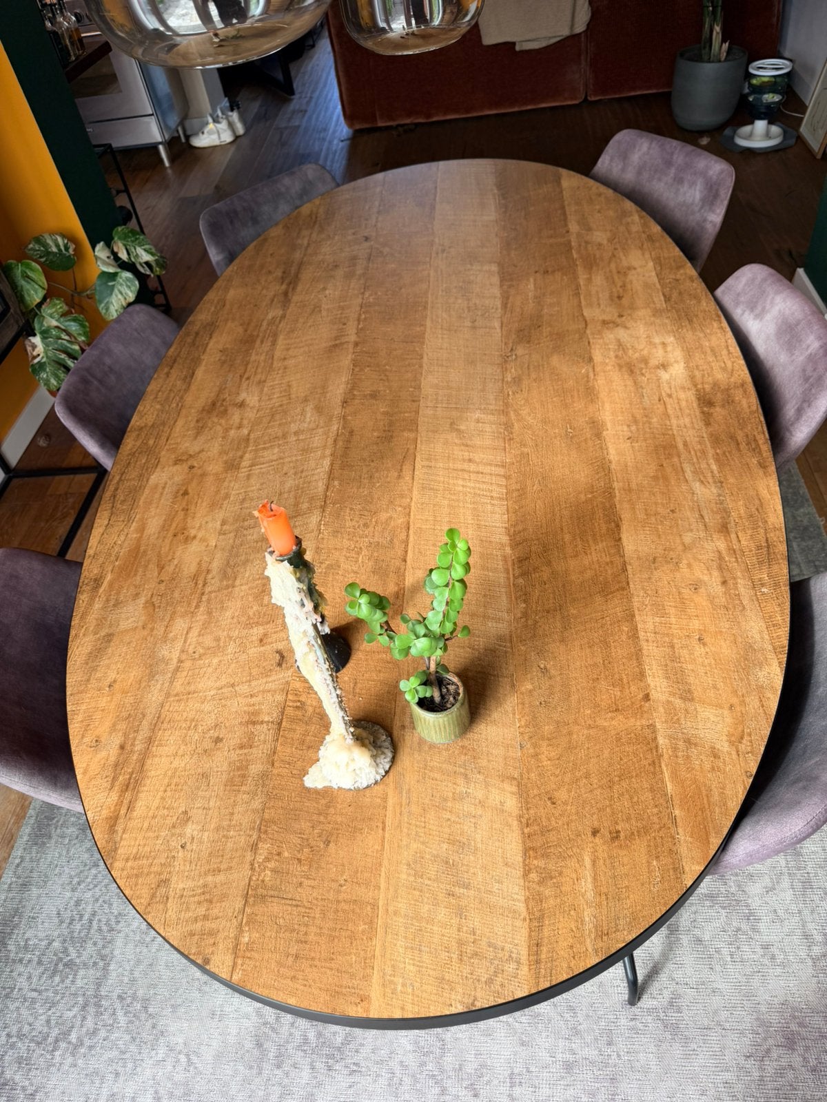 Ovale eettafel | 220 x 120 cm | gekocht bij Woon Alkmaar, Ophalen, 100 tot 150 cm, 200 cm of meer, Zo goed als nieuw