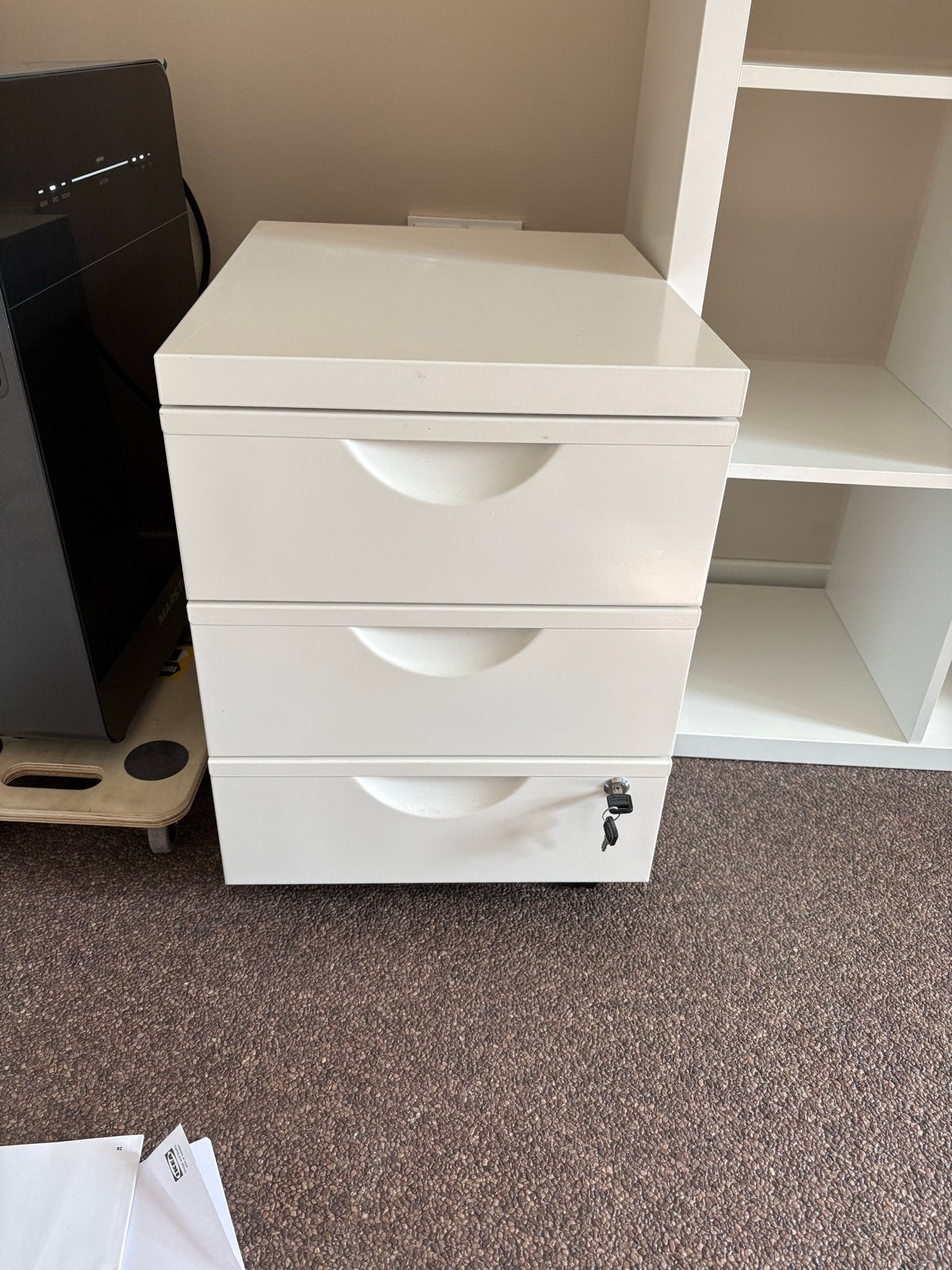 Twee IKEA ladeblokken, metaal op wieltjes, Ophalen, Minder dan 50 cm, Gebruikt, 3 of 4 laden
