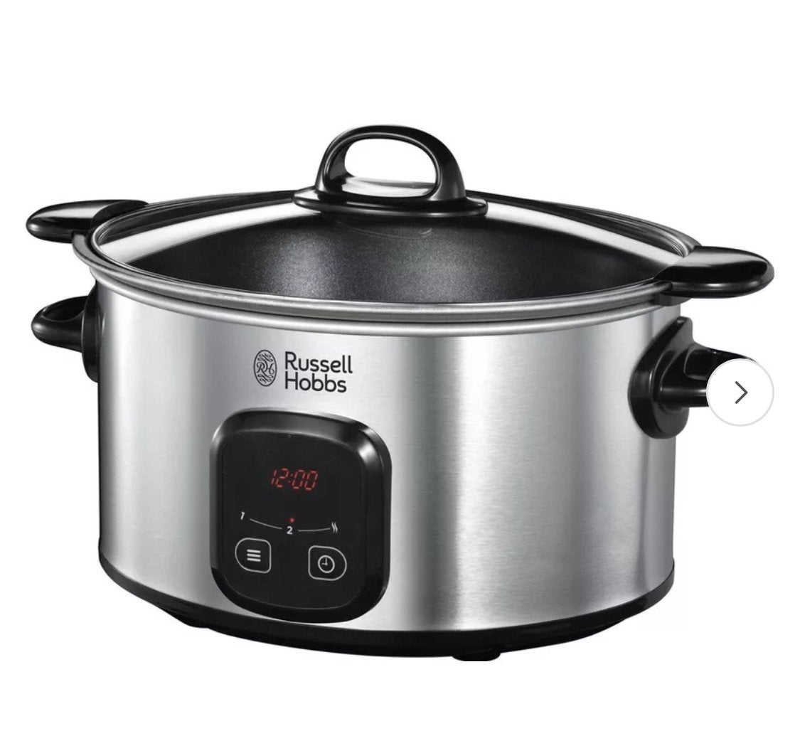 Russell Hobbs Slowcooker met Timer - RVS, Ophalen, Timer, Zo goed als nieuw