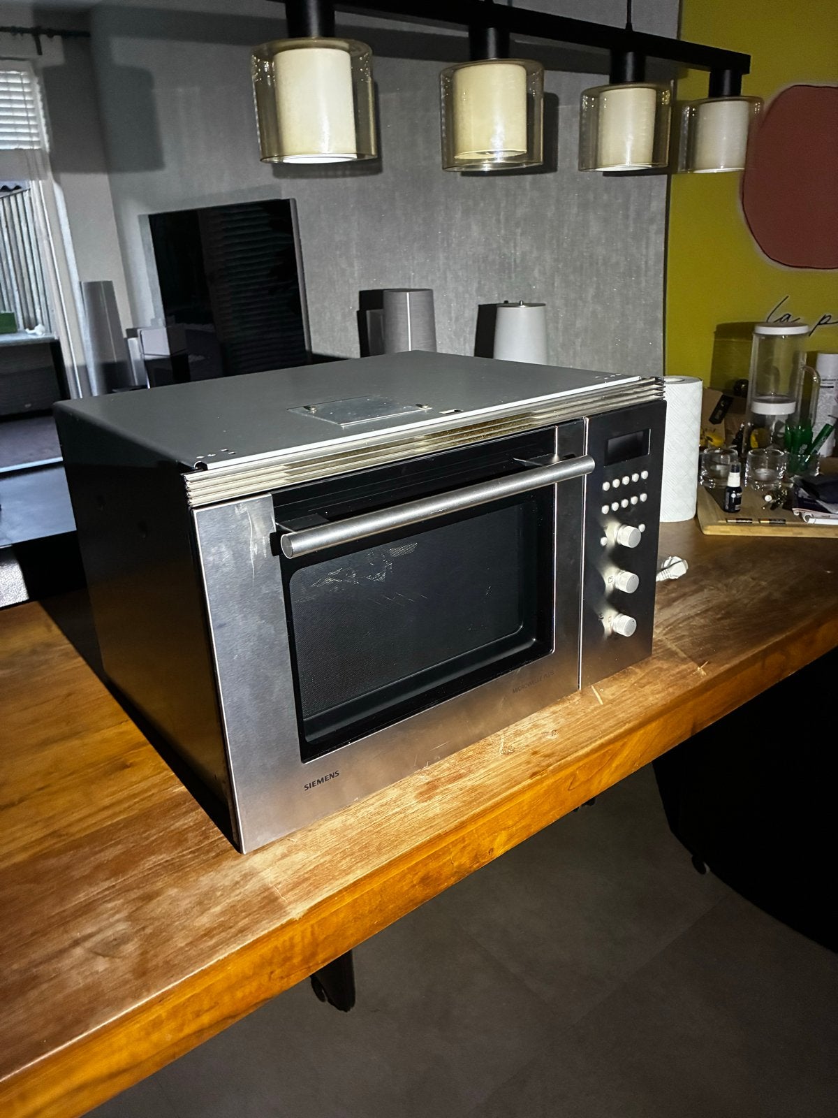 Siemens combi-oven/magnetron - inbouw, RVS, Minder dan 45 cm, Gebruikt, 60 cm of meer, Siemens