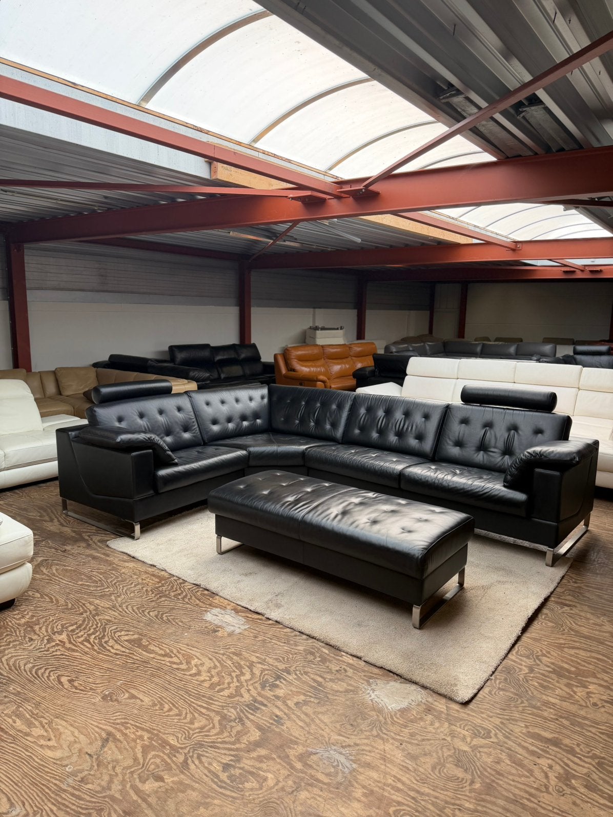 Design zwart leren hoekbank Leolux Cuno bankstel Z.G.A.N., Huis en Inrichting, Fauteuils, 2871SK, Mariansoliak8@gmail.com, Ophalen of Verzenden