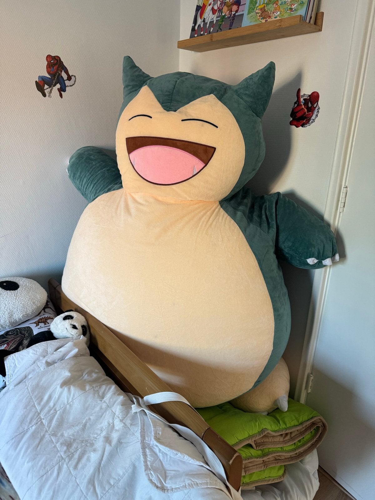 Grote Snorlax Knuffel - 120x100cm - Rookvrij, Ophalen, Overige typen, Blauw, Zo goed als nieuw