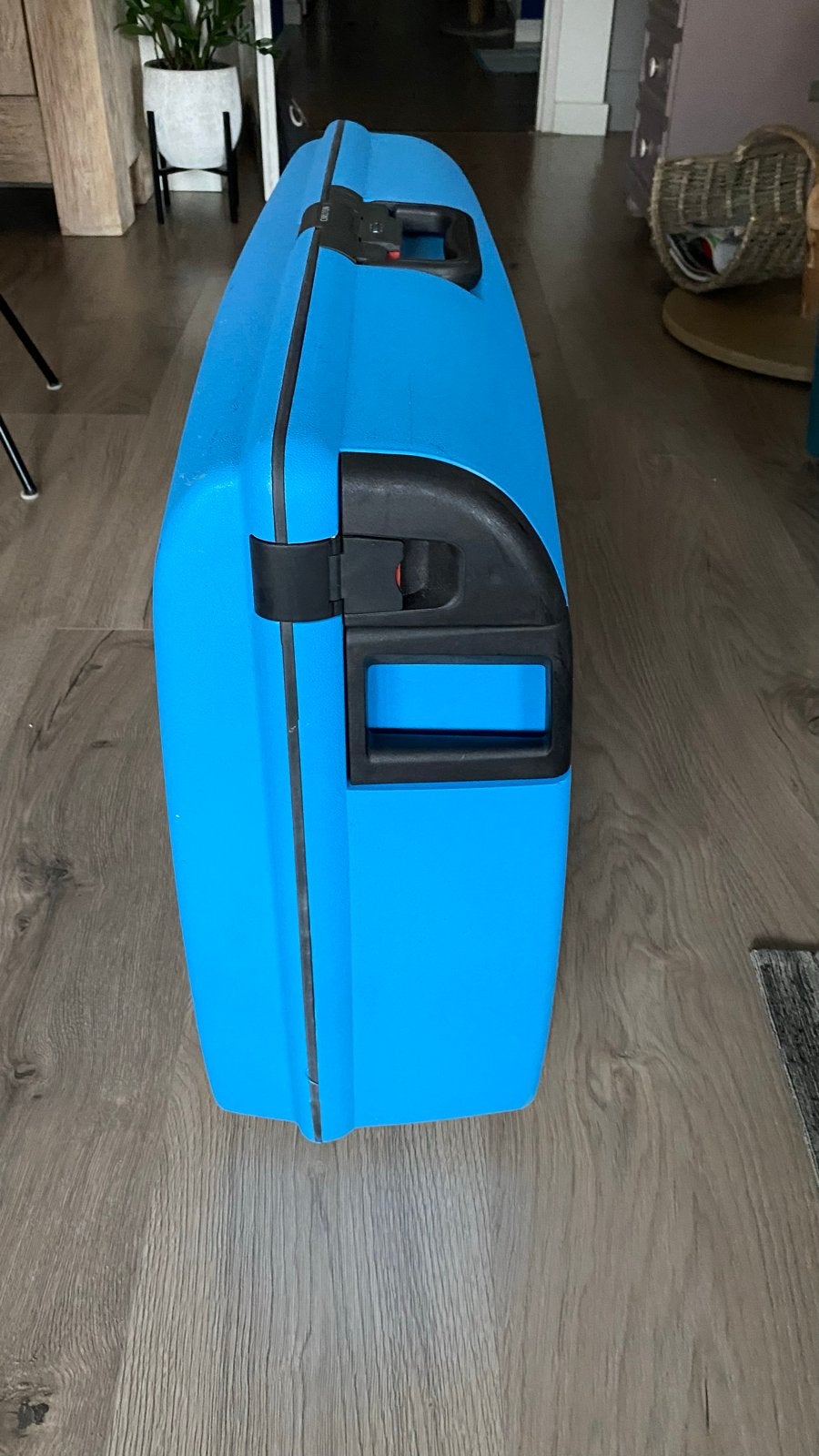 Carlton Reiskoffer Blauw - Harde Koffer met Slot en Wieltjes, 60 tot 70 cm, Gebruikt, Hard kunststof, Slot