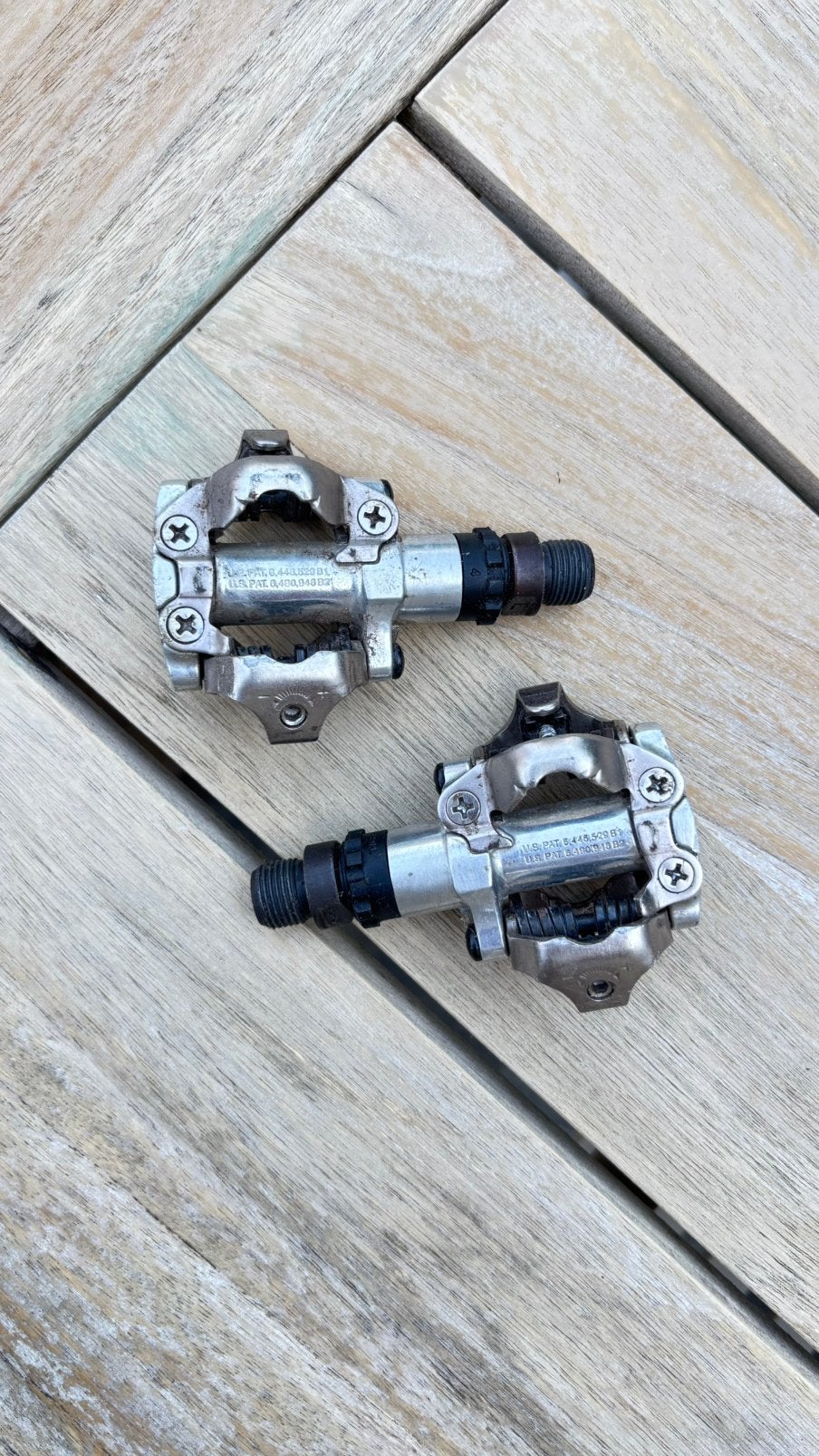 SHIMANO PD-M520 Zilver MTB Pedalen, Ophalen of Verzenden, Gebruikt, Kinderfiets, Crankstel of Pedalen