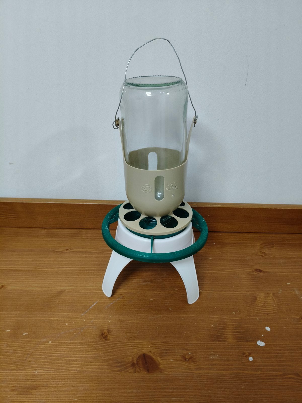fauna mijnlamp/voersilo met glazen fles, Ophalen of Verzenden, Gebruikt