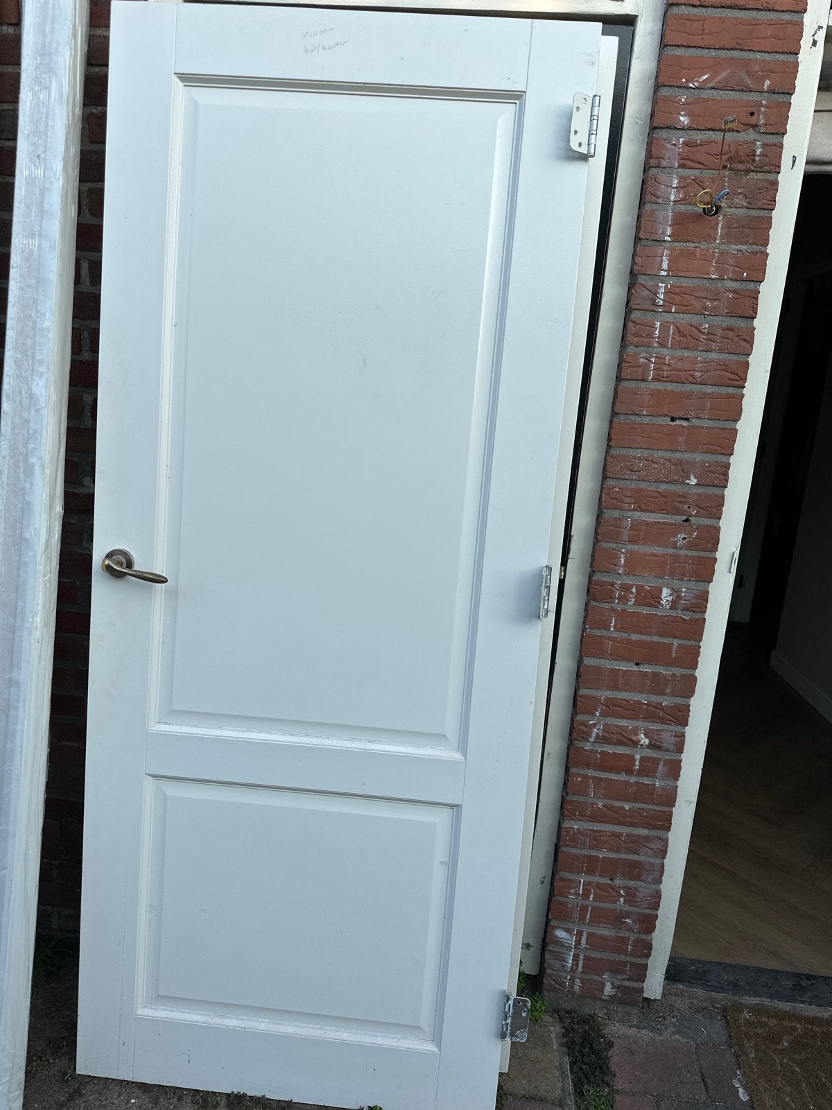 Één zware kwaliteit oude paneeldeur 200x83 cm, Doe-het-zelf en Verbouw, Ophalen, Gebruikt, 80 tot 100 cm, Binnendeur