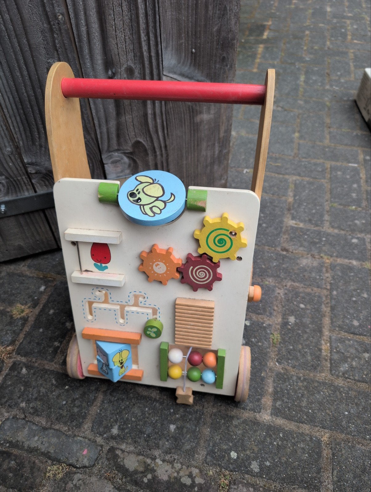 Houten loopwagen Woezel en Pip met activiteiten, Ophalen, Gebruikt, Overige typen, Met wieltjes