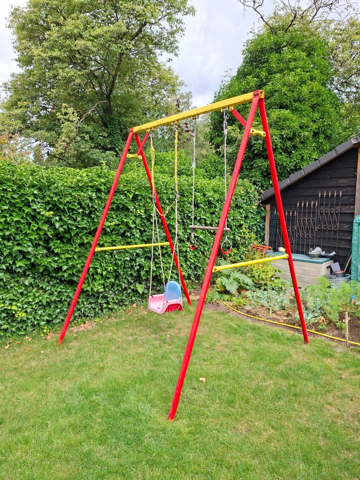 Stabiele schommel met zitje en ringen (kan los staan), Ophalen, Gebruikt, Schommel