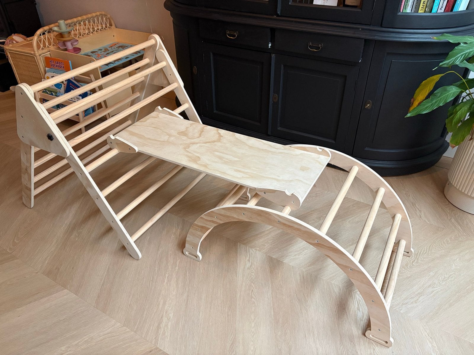 Pikler / Montessori klimrek met glijbaan/klimwand, Ophalen, Zo goed als nieuw, Glijbaan