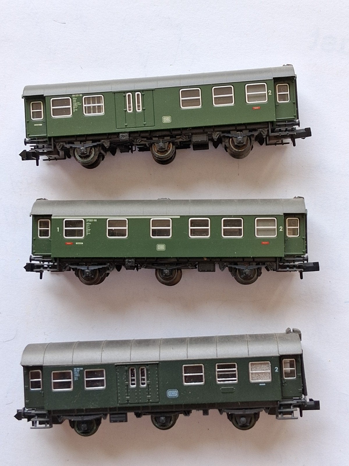set van 3 rijtuigen N-spoor, Hobby en Vrije tijd, Modeltreinen | N-Spoor, Gebruikt, Gelijkstroom, Fleischmann, Wagon