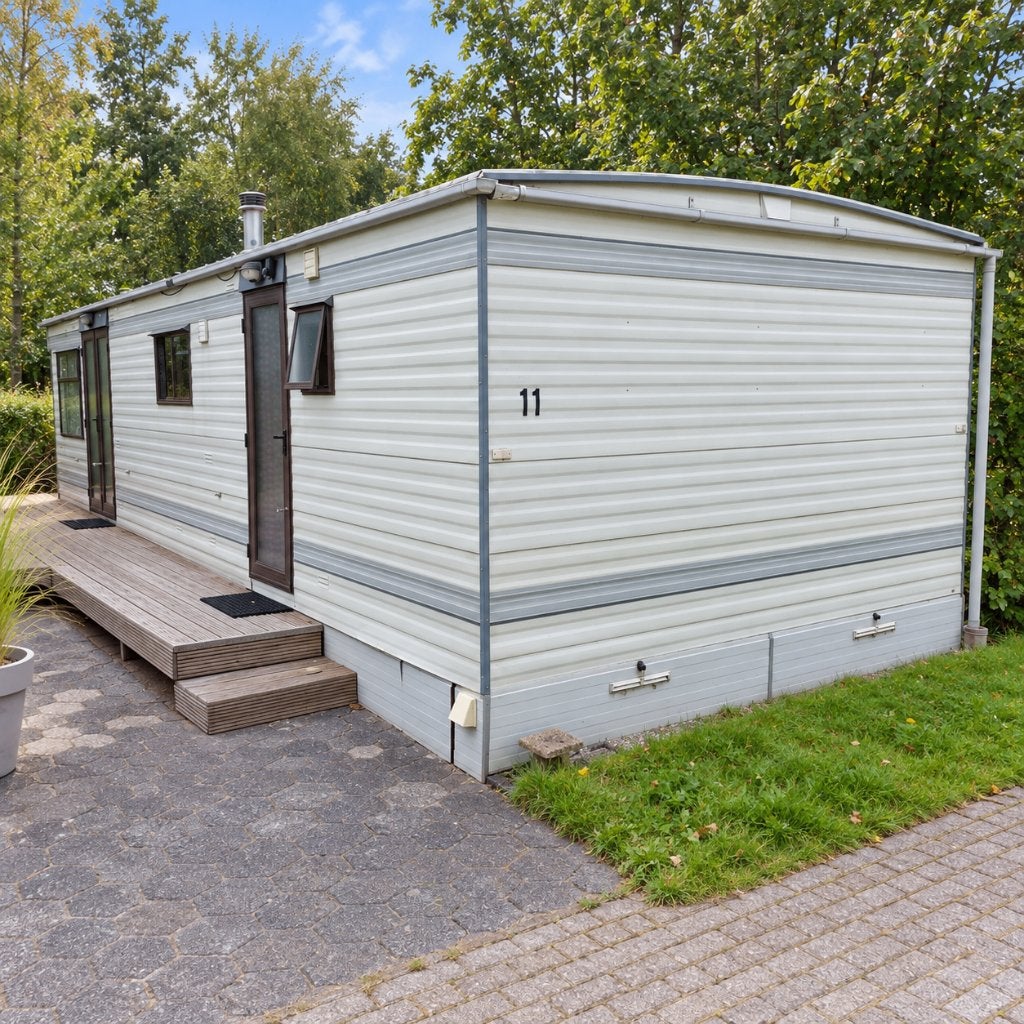 Chalet / stacaravan 9 x 3,60 m | 2 slaapkamers, Caravans en Kamperen, Tot en met 5