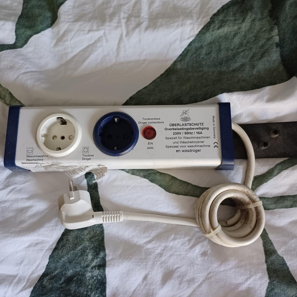 Stekkerdoos overbelastingsbeveiliging wasmachine/dr, Witgoed en Apparatuur, Onderdelen en Toebehoren, Gebruikt, Ophalen of Verzenden