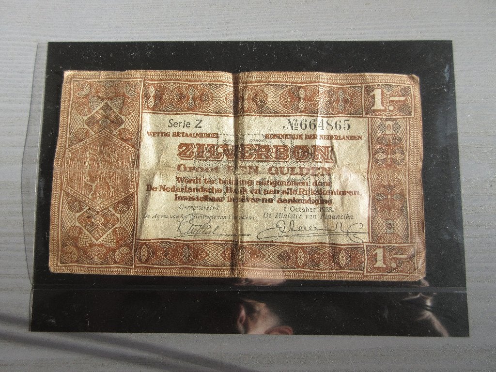 Nederlandse zilverbon bankbiljet van 1.-uitg. 1 october 1938, Postzegels en Munten, Bankbiljetten | Nederland, Ophalen of Verzenden