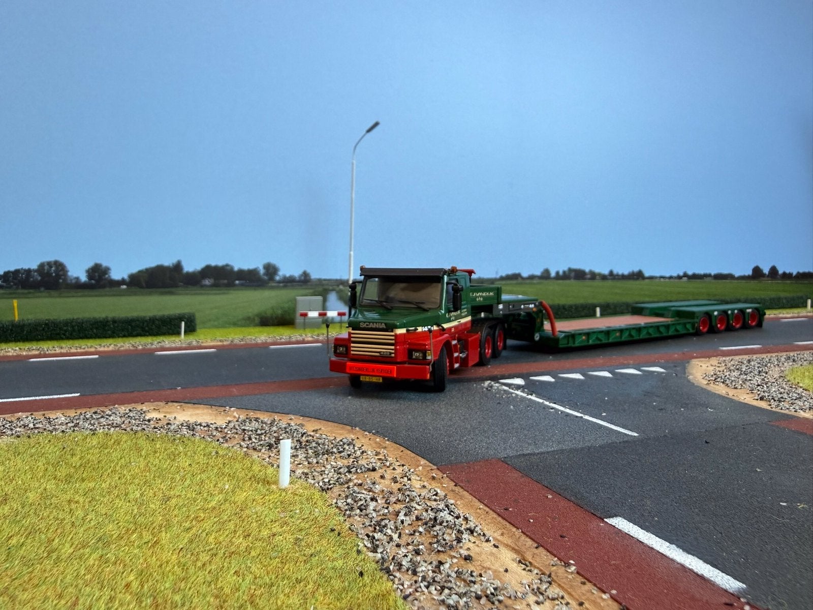 WSI Scania T143 6x4 4-as Nooteboom diepl. EJ van Dijk 1:50, Hobby en Vrije tijd, Modelauto's | 1:50, Ophalen of Verzenden, Nieuw
