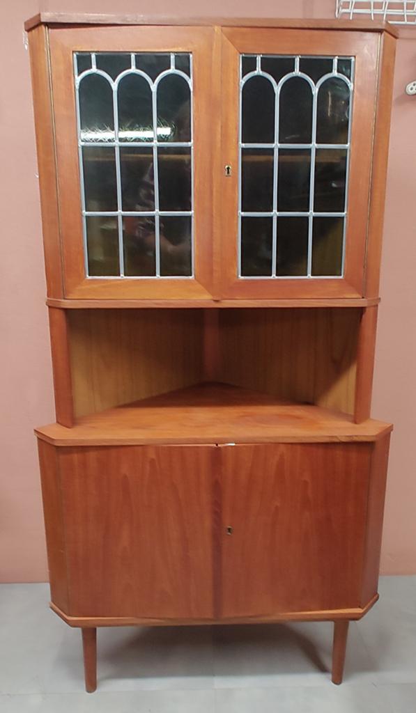 vintage wandkast, Huis en Inrichting, Kasten | Vitrinekasten, Ophalen, Hoekkast, vintage, danish, jaren 70 meubelen, teak furniture