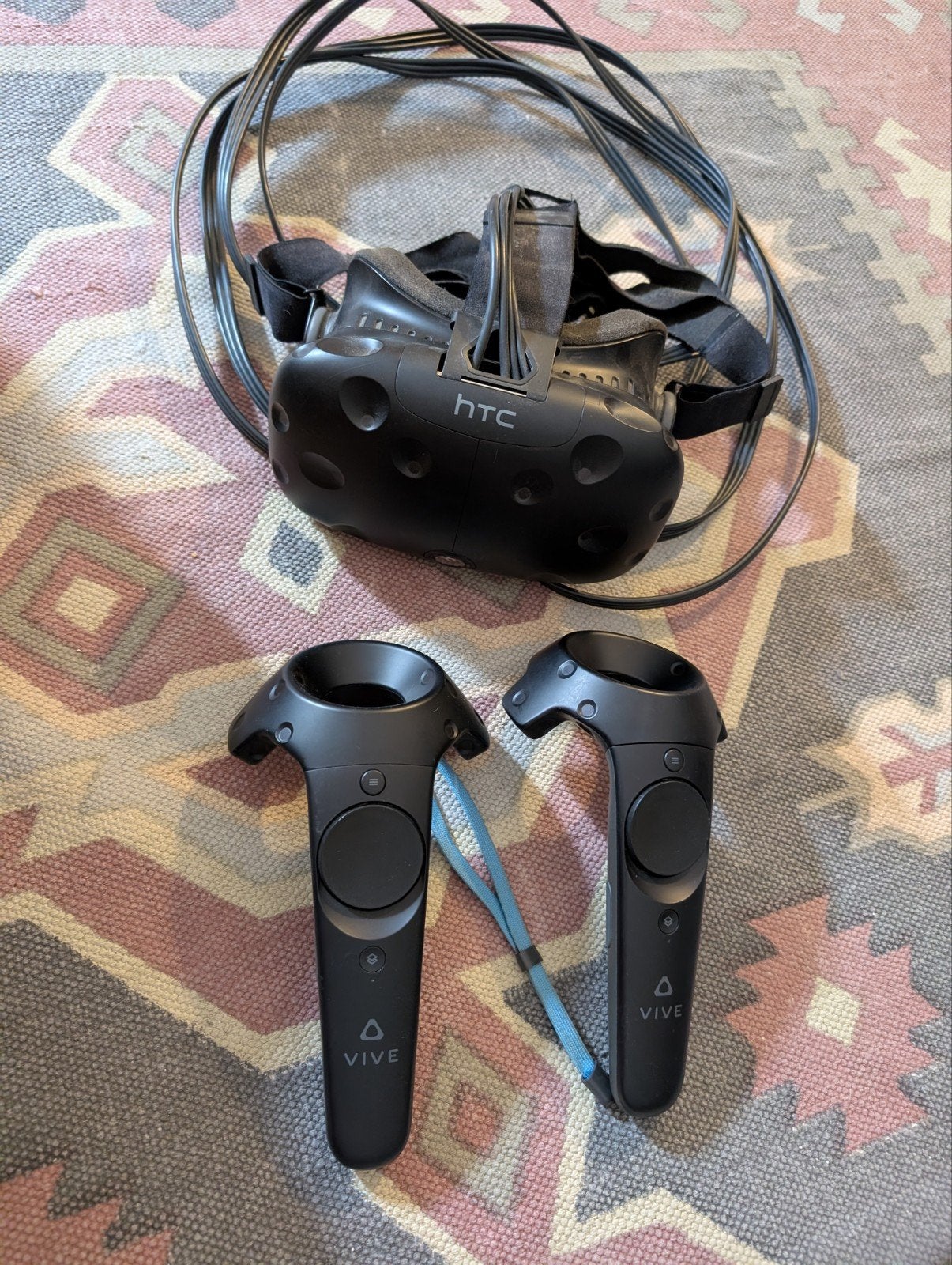 HTC Vive VR-bril met controllers, Spelcomputers en Games, Virtual Reality, Ophalen, Gebruikt, Pc