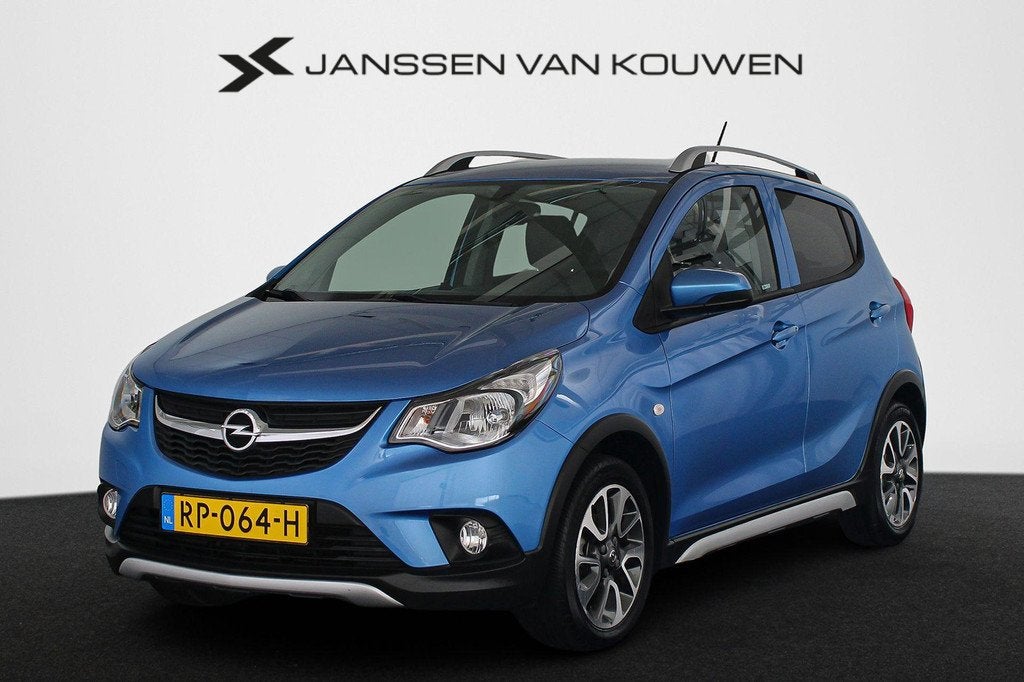 Opel KARL 1.0 Rocks Online Edition Automaat Apple CarPlay Na, Auto's, 839 kg, Stof, Gebruikt, Blauw