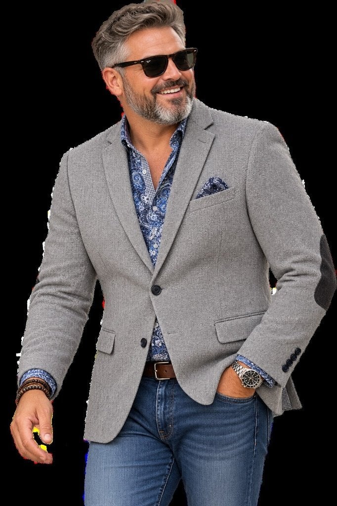 Tweed visgraatje maat 52/L 7SQR vast €50 soft grey, Maat 52/54 (L), Verzenden, 7sqr, Zo goed als nieuw