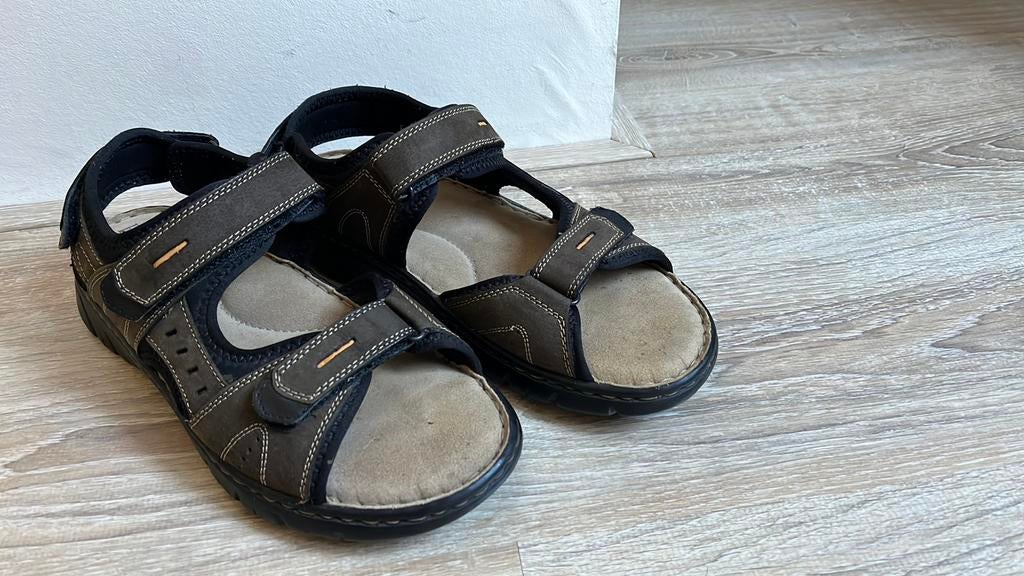 Ecco heren sandalen maat 43, Ophalen of Verzenden, Zo goed als nieuw, Bruin, Sandalen