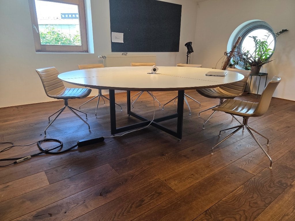 grote tafel ø220cm, Ophalen, Gebruikt, Overige houtsoorten, Rond