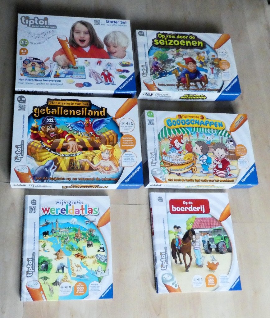 Tiptoi set pen/stift + 4 spellen + 2 boeken vanaf 3 jaar., Kinderen en Baby's, Ophalen of Verzenden, Zo goed als nieuw, Puzzelen