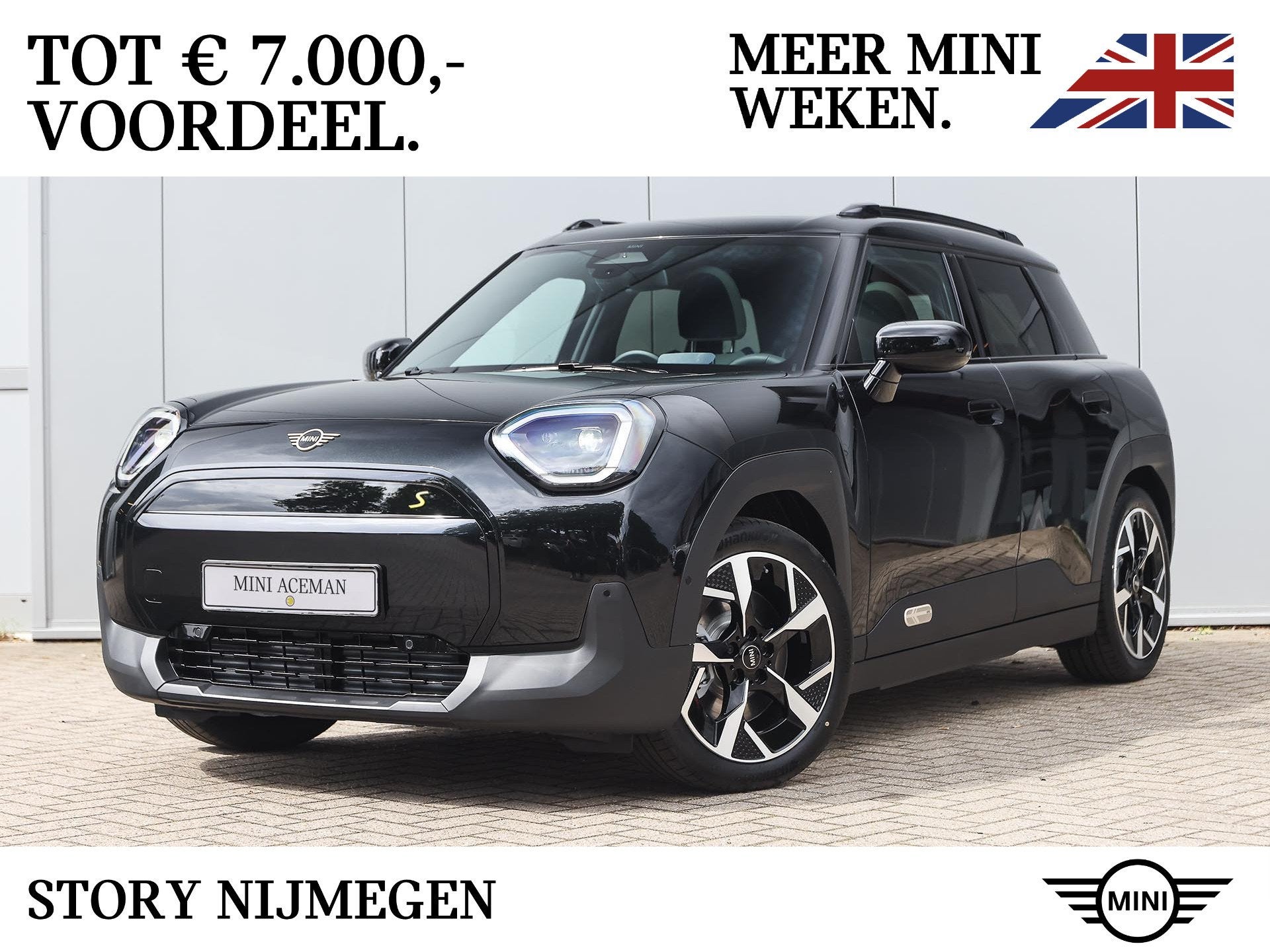 MINI Aceman SE / Classic / Pakket M / 18" Slide Spoke 2-tone, Auto's, Dealer onderhouden, Stof, Zwart, Aceman