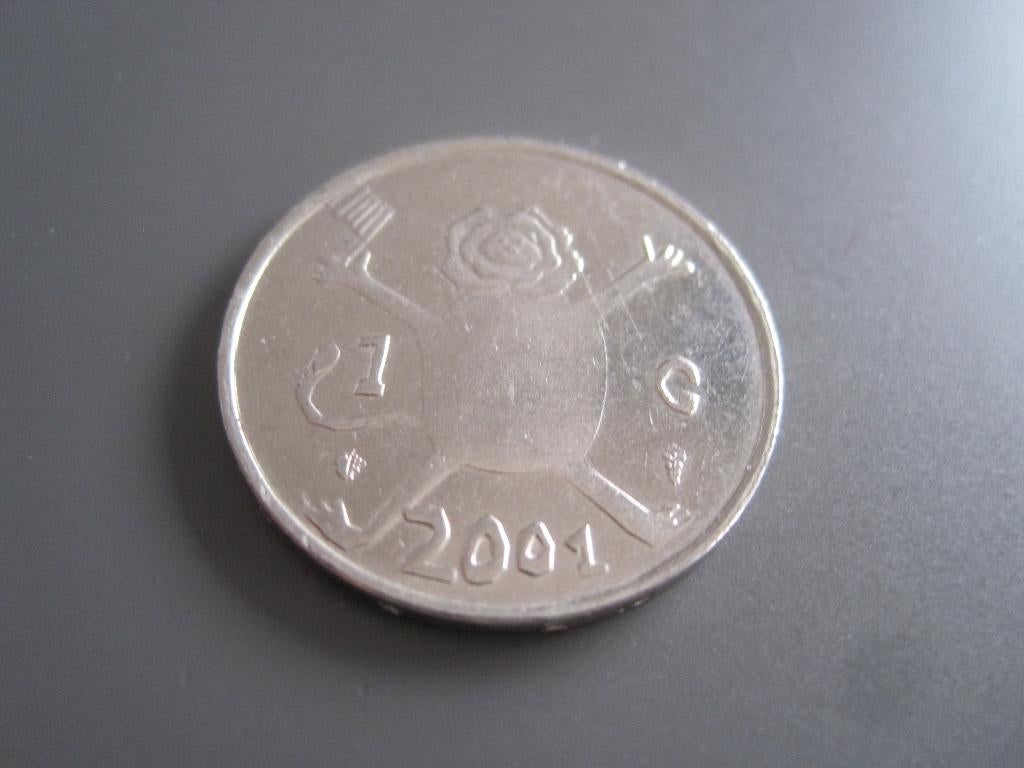 1 Gulden munt Koningin Beatrix 2001. De laatste Gulden., Ophalen of Verzenden, Koningin Beatrix, 1 gulden, Losse munt