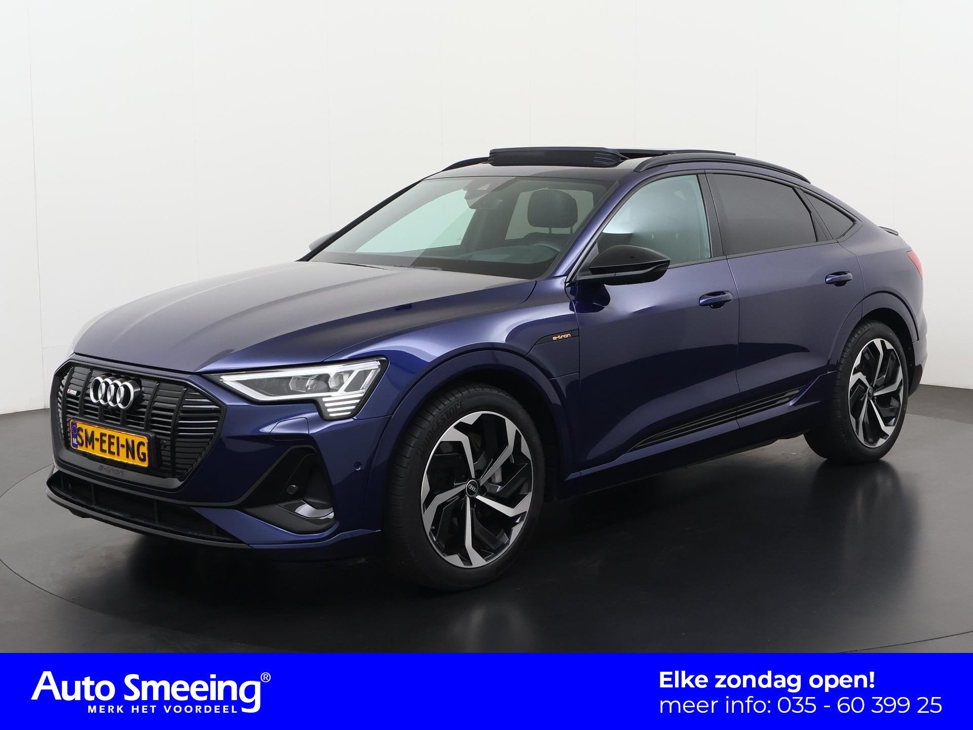 Audi e-tron 55 quattro S edition 95 kWh | 92% SOH | Panorama, Automaat, 12 maanden, 95 kWh, Blauw
