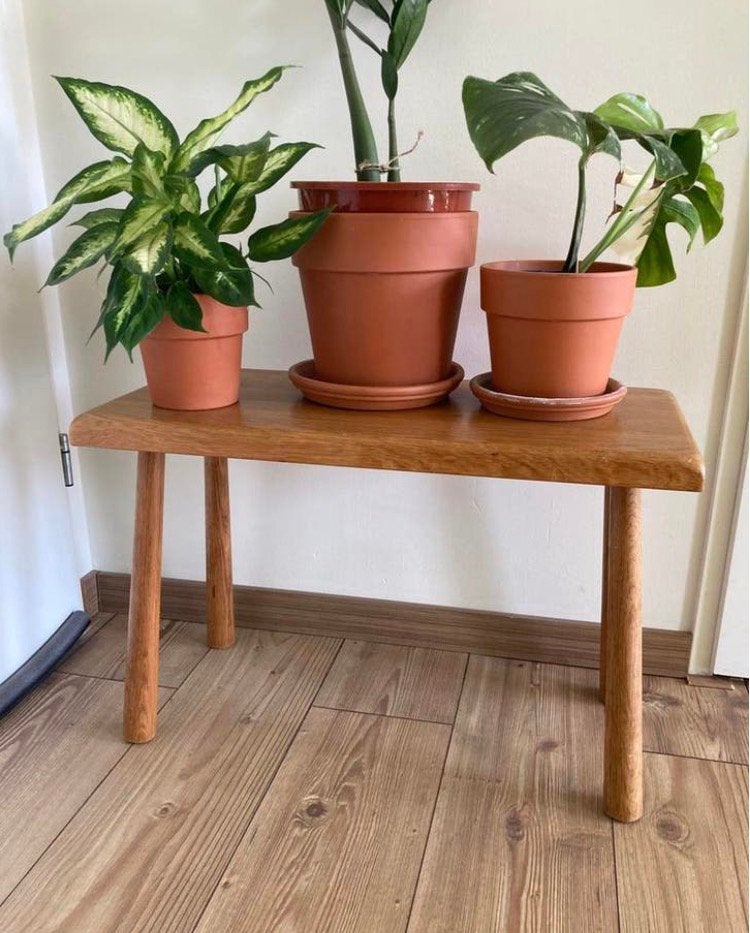 Vintage salon tafel plantentafel brutalist bijzet tafel, Minder dan 45 cm, Gebruikt, Vintage, Rechthoekig