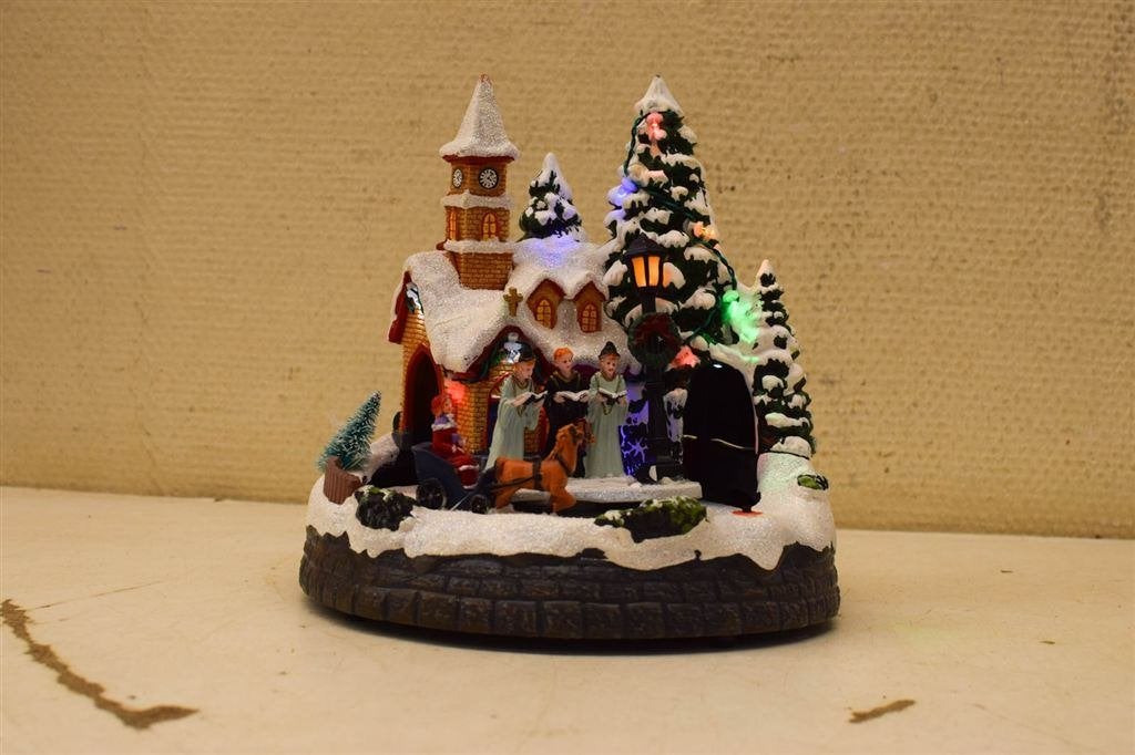 Verlicht Muzikaal kerstdorp 45296, Ophalen of Verzenden, Gebruikt