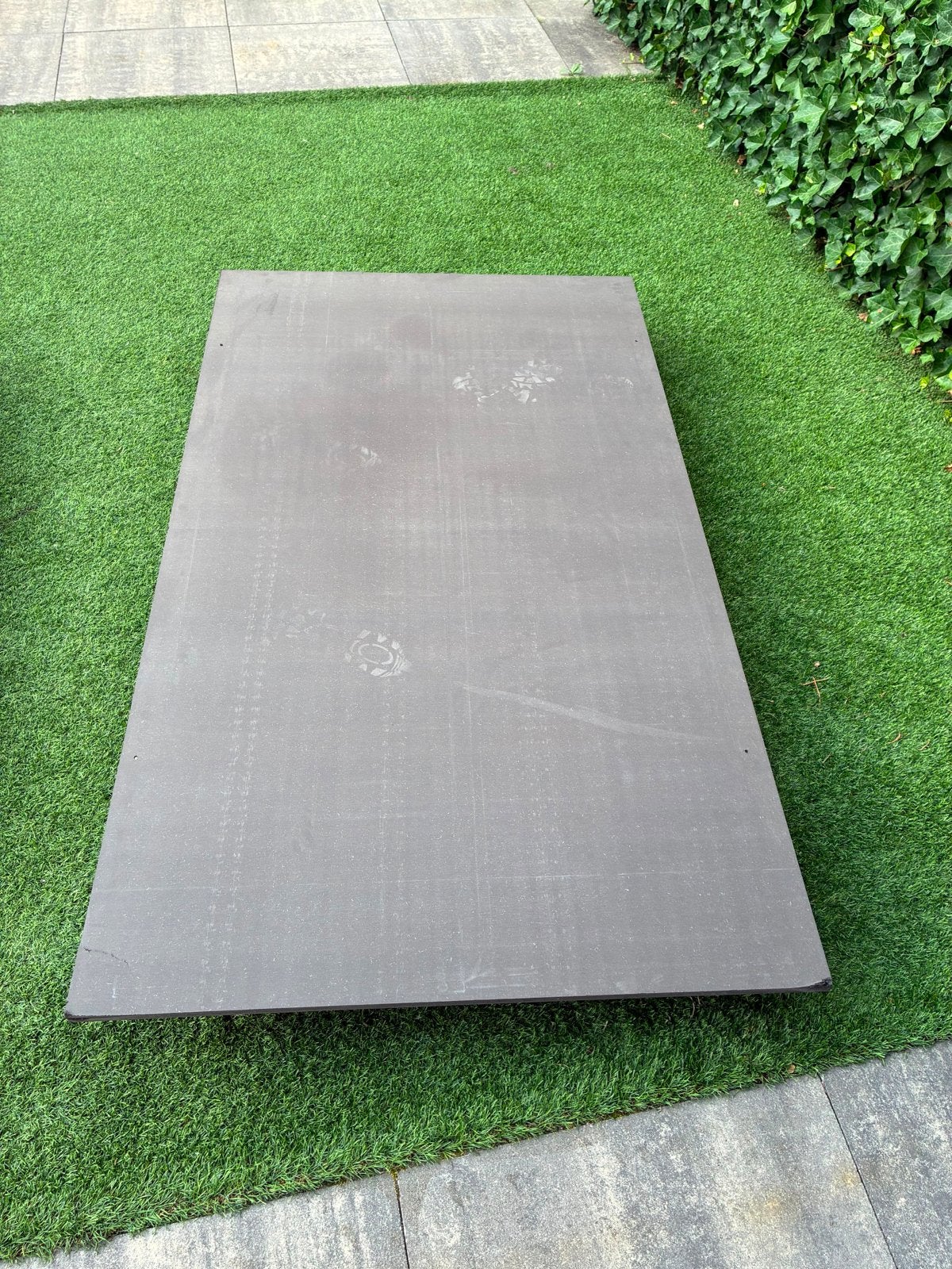 GRATIS Stevige houten plaat en blauwe pallet, Ophalen, Gebruikt