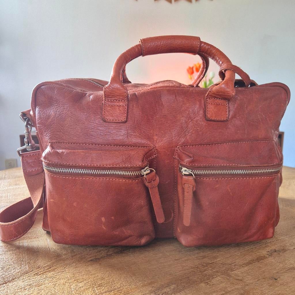 Cowboysbag The Bag schoudertas leer, Ophalen of Verzenden, Zo goed als nieuw, Overige merken