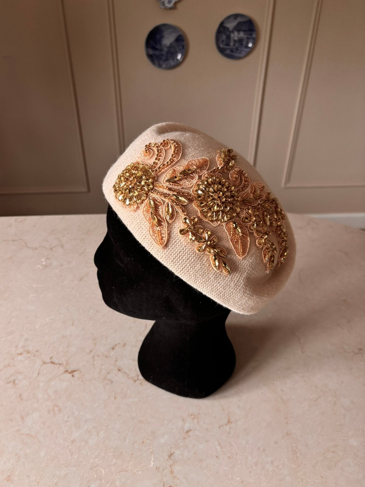 Ecru fascinator dames dopje,dameshoed offwhite hoed,kant, Ophalen of Verzenden, Nieuw, One size fits all, Hoed