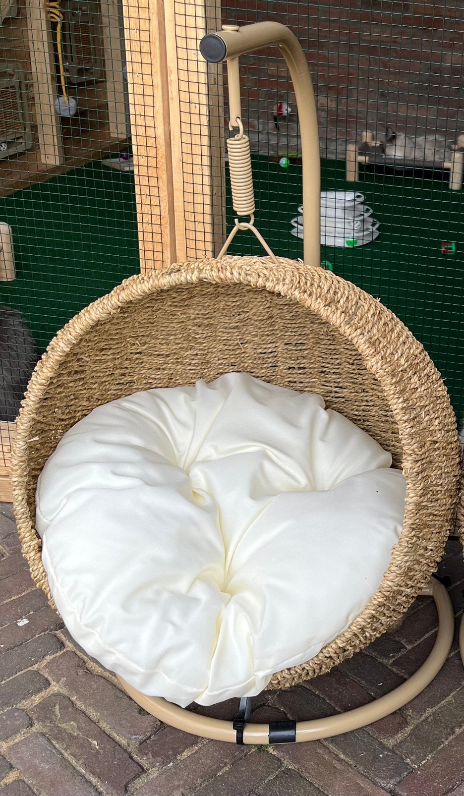 Mooie rieten katten/honden hangstoel mand, Dieren en Toebehoren, Kattenmanden, Ophalen, Zo goed als nieuw, Riet