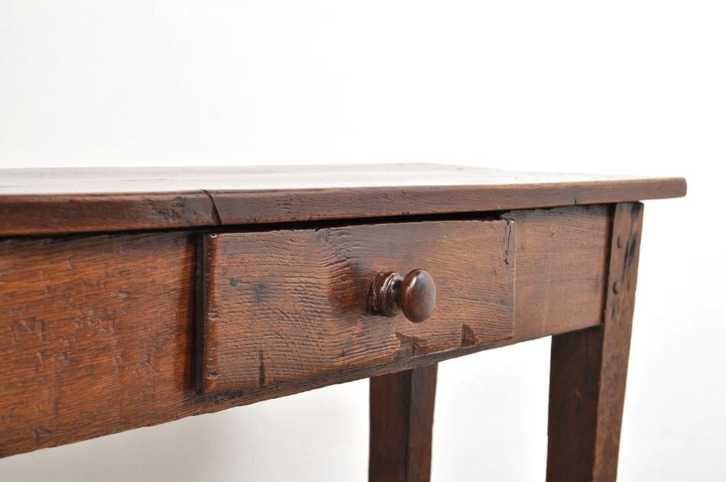 Antieke eiken side table bijzettafel tafel circa 1870, Gebruikt, 100 tot 150 cm, Ophalen of Verzenden, 25 tot 50 cm