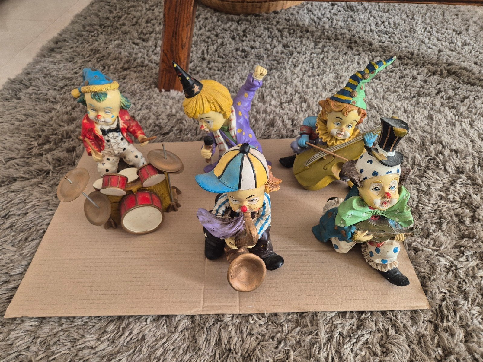 Set van 5 Muzikale Clown Beeldjes - orkest - Vintage Decorat, Ophalen