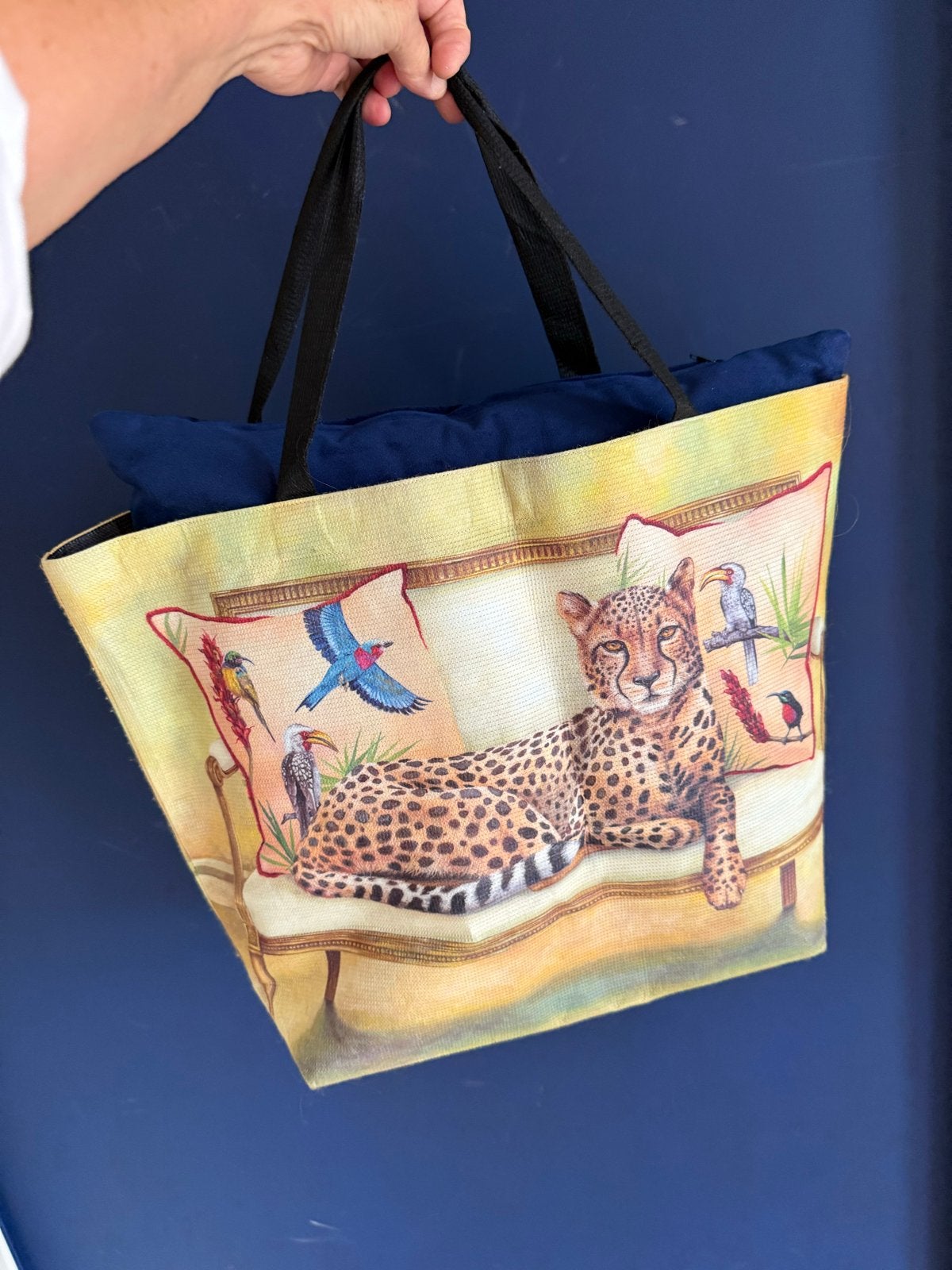 Leopard tas - gerecyclede flessen - kleurrijk en leuk, Ophalen of Verzenden, Zo goed als nieuw, Overige kleuren, Shopper