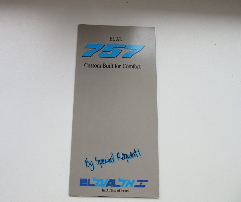 EL AL 757 brochure Custom built for comfort, Verzamelen, Luchtvaart en Vliegtuigspotten, Verzenden, Zo goed als nieuw, Overige typen