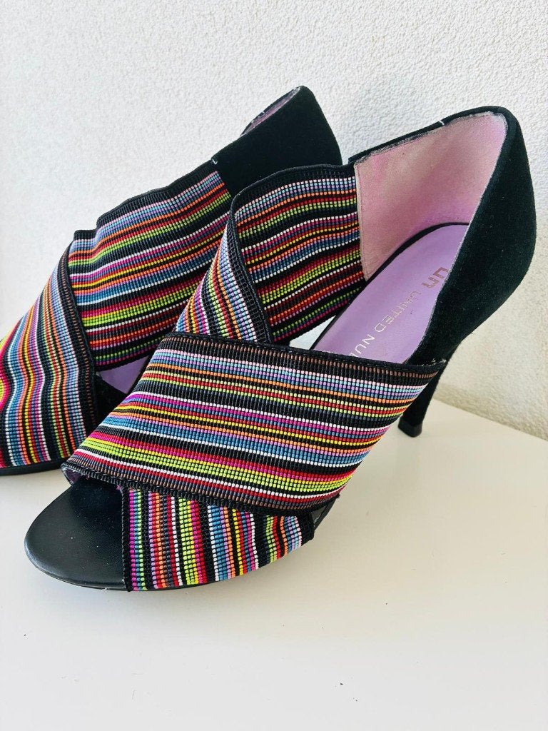 United Nude sandalen maat 38 hoge hak multicolor, Overige kleuren, Zo goed als nieuw, United nude, Sandalen of Muiltjes
