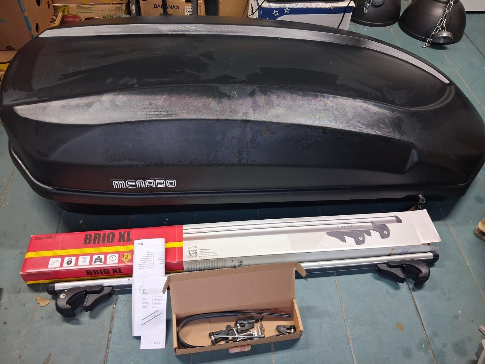 Menabo Dakkoffer met dakdragers - Brio XL, Auto diversen, Ophalen, Gebruikt